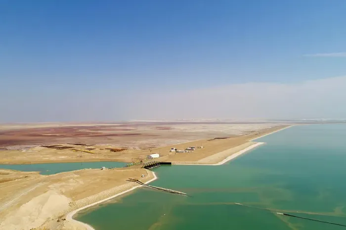 Framed Print : Canal leading water to Dead Sea Works by shore, Dead Sea, Israel. Aerial photography with drone Framed Print : Canal leading water to Dead Sea Works by shore, Dead Sea, Israel. Aerial photography with drone