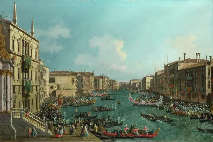 Framed Print : Canaletto (1697-1768) National Gallery, London Painting 122x182, 8 Landscape A Regatta on the Grand Canal Framed Print : Canaletto (1697-1768) National Gallery, London Painting 122x182, 8 Landscape A Regatta on the Grand Canal