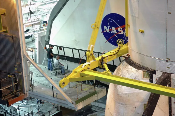 Framed Print : CAPE CANAVERAL, Fla. - In high bay 3 of the Vehicle Assembly Building at NASA's Kennedy Space Center