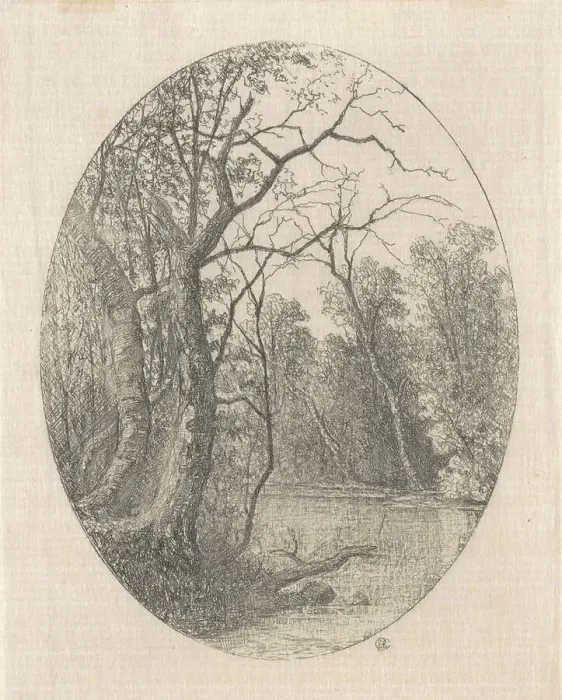 Framed Print : Carl C Brenner, On Laurel Creek, 1870s 1880s On Laurel Creek