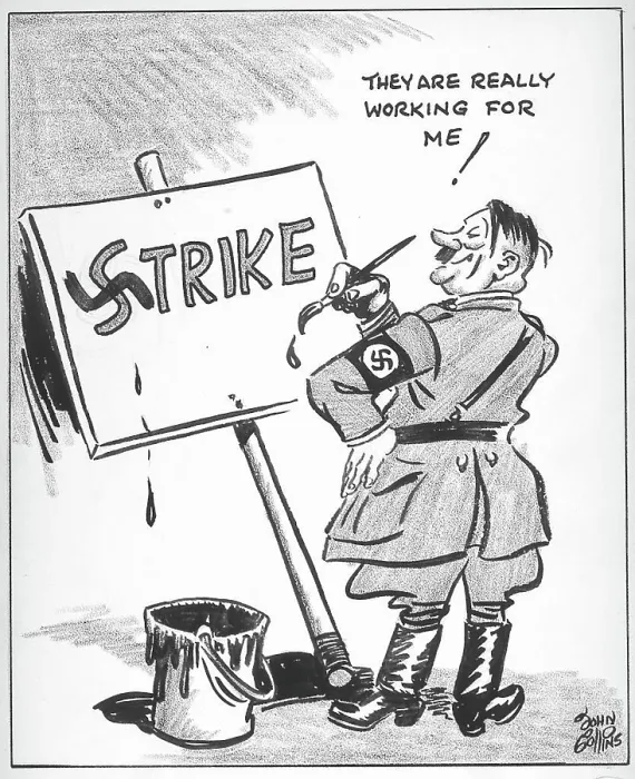 Framed Print : Cartoon - How It's Spelled in Wartime. John Collins (1917-2007) Framed Print : Cartoon - How It's Spelled in Wartime. John Collins (1917-2007)
