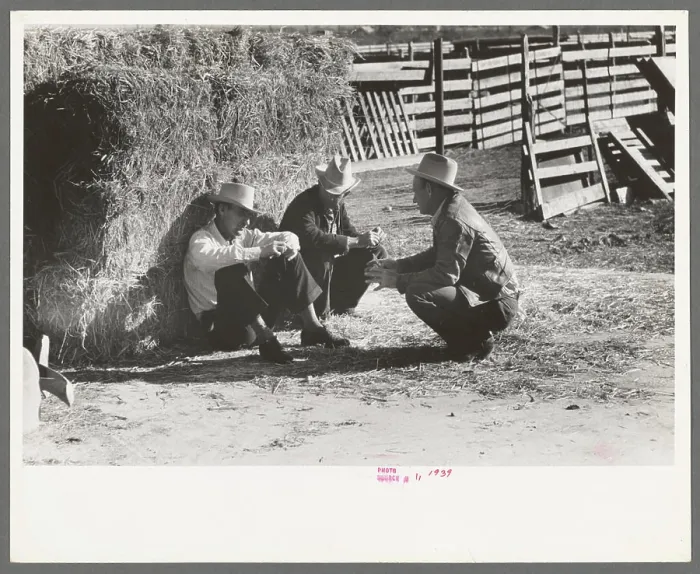 Framed Print : Cattlemen talking at stockyards at San Angelo Framed Print : Cattlemen talking at stockyards at San Angelo