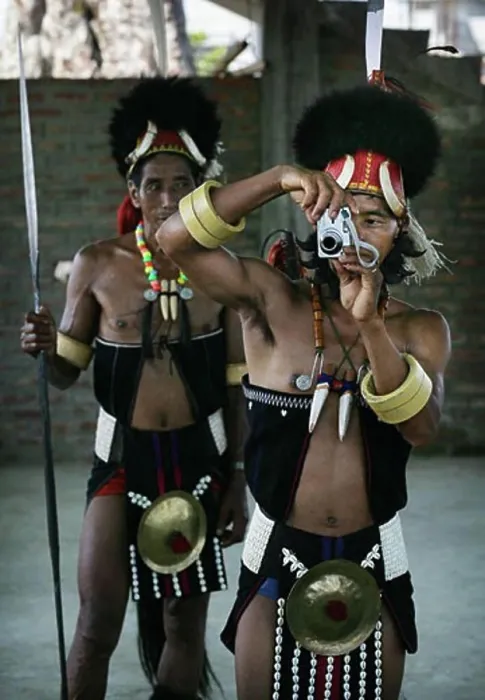 Framed Print : Chang Naga tribe in traditional dress during Moatsu festival of sowing
