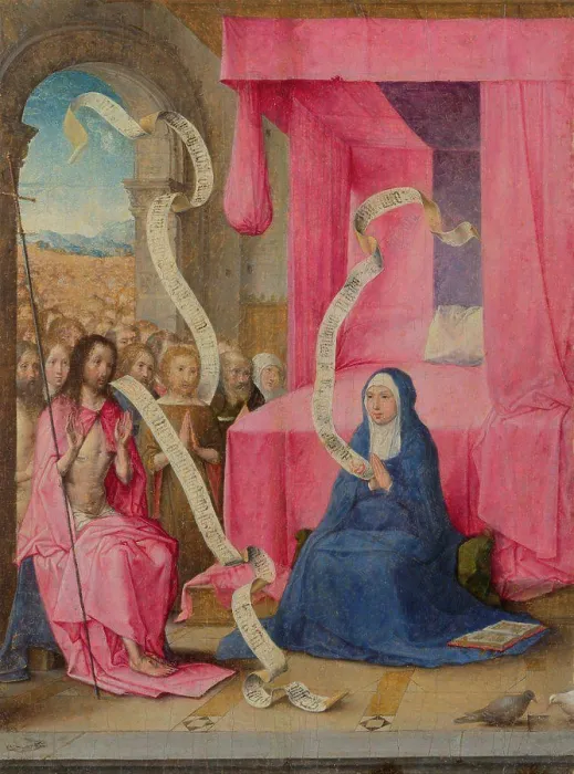 Framed Print : Christ appearing to the Virgin with the Redeemed of the Old Testament by Juan de Flandes (ca) Framed Print : Christ appearing to the Virgin with the Redeemed of the Old Testament by Juan de Flandes (ca)