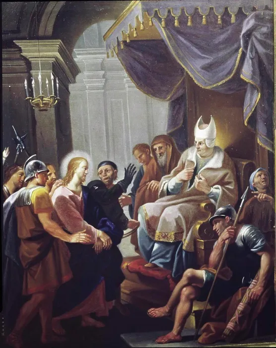 Framed Print : Christ Before the High Priest Hendrick Krock (1677-1738 / Danish) Framed Print : Christ Before the High Priest Hendrick Krock (1677-1738 / Danish)