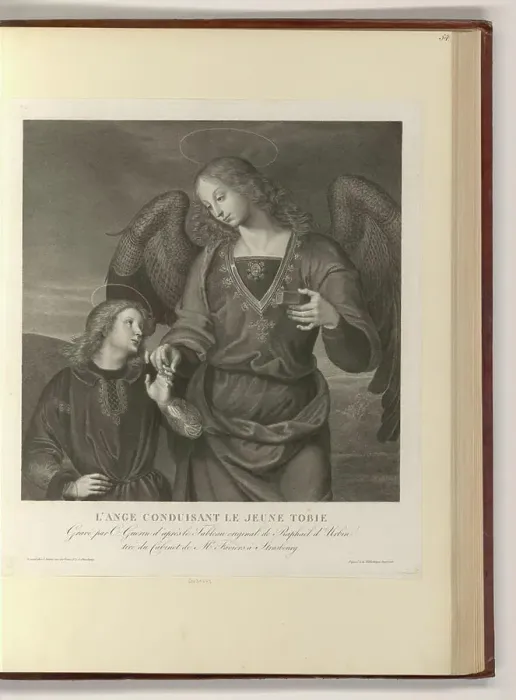 Framed Print : Christophe Guérin (Engraver) Tobias and the Archangel Raphael. Copper engraving, etching 1775-1831, 1775 / 1831 Framed Print : Christophe Guérin (Engraver) Tobias and the Archangel Raphael. Copper engraving, etching 1775-1831, 1775 / 1831
