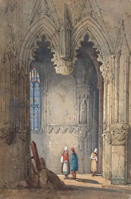Framed Print : Church St. Laurent Rouen John Skinner Prout 1806-1876