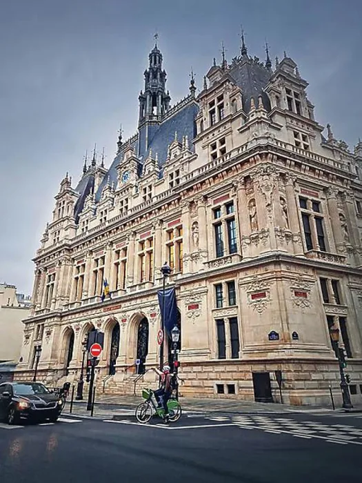 Framed Print : City Hall 10th district of Paris, France. Mairie X arrondissement building with view from the street