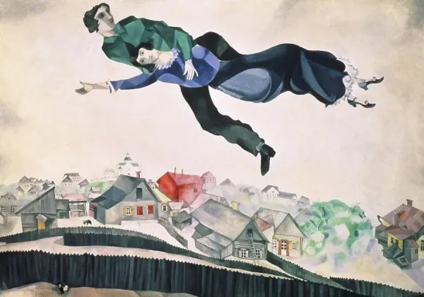 Above the City, Marc Chagall Print, 1914. Art Prints, Posters