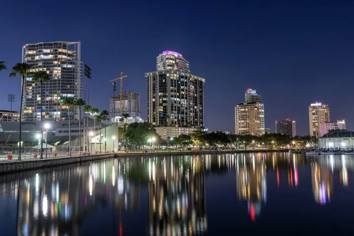Framed Print : City skyline at twilight in St. Petersburg, Florida, USA Framed Print : City skyline at twilight in St. Petersburg, Florida, USA