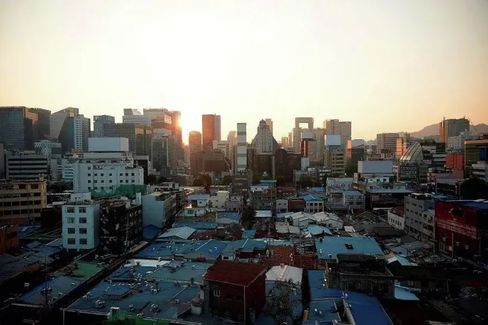 Framed Print : Cityscape at sunset, Seoul, South Korea Framed Print : Cityscape at sunset, Seoul, South Korea