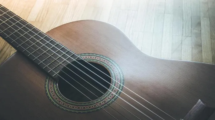 Framed Print : Classical guitar and strings, professional instrument