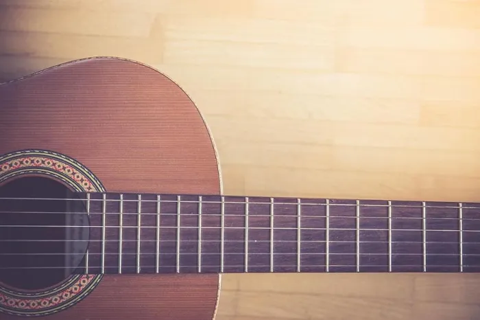 Framed Print : Classical guitar and strings, professional instrument