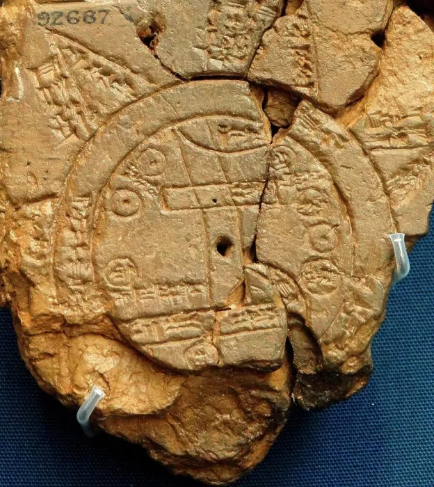Framed Print : Clay tablet depicting a Late Babylonian map of the World. Dated 700 BC