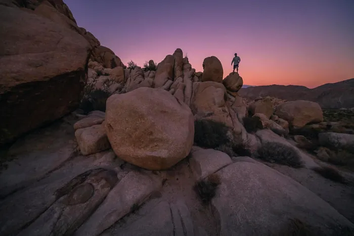 Framed Print : Climbing Boulder in Joshua Tree