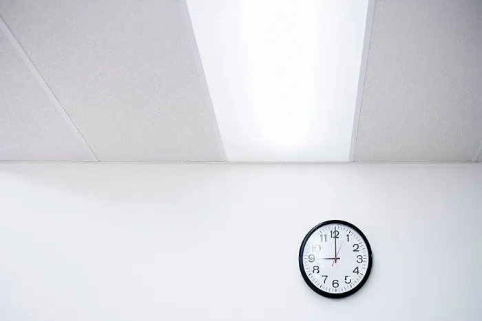 Framed Print : Clock on an office wall