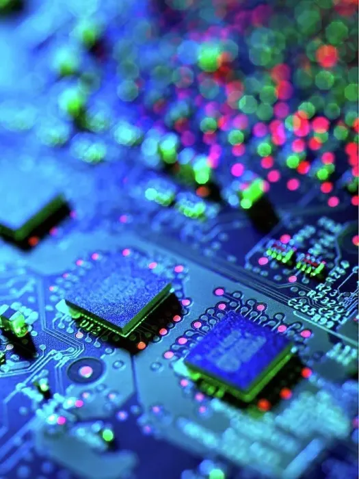 Framed Print : Close up detail of blue computer circuit board Framed Print : Close up detail of blue computer circuit board