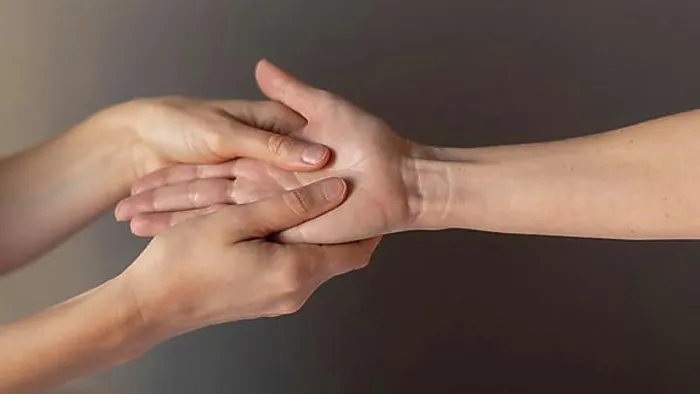 Framed Print : close up hands massaging palm. High resolution photo Framed Print : close up hands massaging palm. High resolution photo