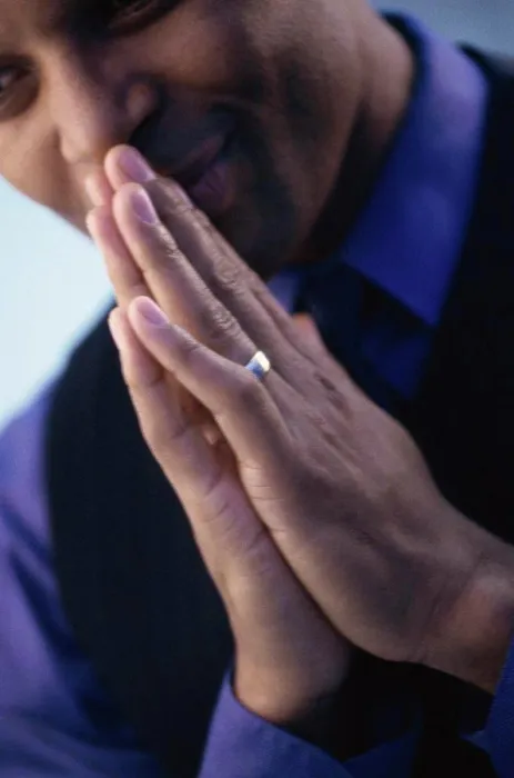 Framed Print : Close-up of a businessman praying Framed Print : Close-up of a businessman praying
