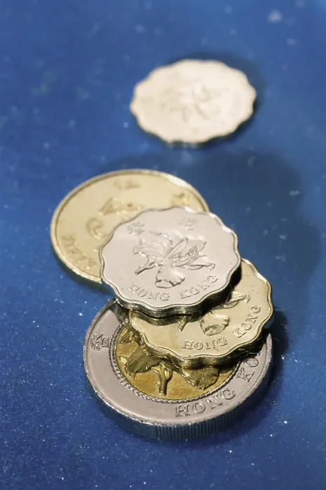 Framed Print : Close-up of Chinese coins