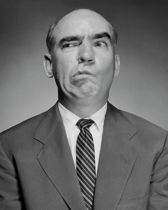 Framed Print : Close-up of a mature man making a face Framed Print : Close-up of a mature man making a face