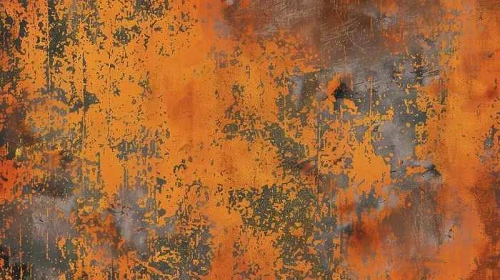 Framed Print : A close-up shot of a rusty metal surface with peeling orange paint