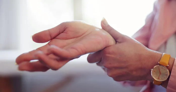 Framed Print : Closeup, hands and senior person with wrist pain for injury Framed Print : Closeup, hands and senior person with wrist pain for injury