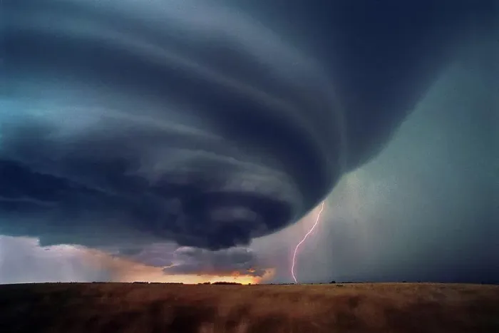 Framed Print : Cloud To Ground Lightning During a Sunset Supercell Thunderstorm Framed Print : Cloud To Ground Lightning During a Sunset Supercell Thunderstorm