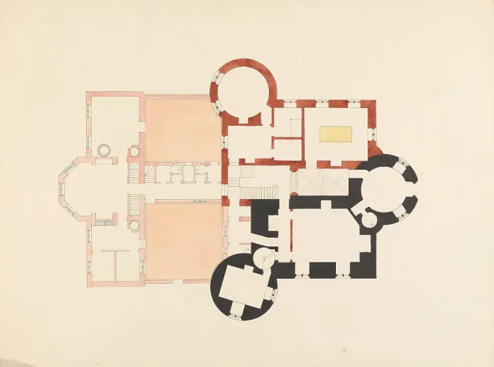 Framed Print : Cluny Castle Aberdeenshire Scotland Ground Floor Plan