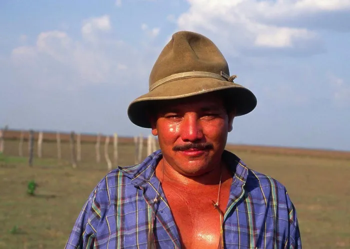 Framed Print : Colombia, Casanare, Llanero Cowboy Wearing A Hat And Standing In A Field Framed Print : Colombia, Casanare, Llanero Cowboy Wearing A Hat And Standing In A Field