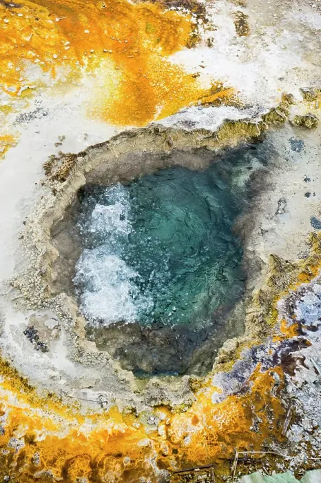 Framed Print : Colorful Geyser from above in Yellowstone National Park Framed Print : Colorful Geyser from above in Yellowstone National Park