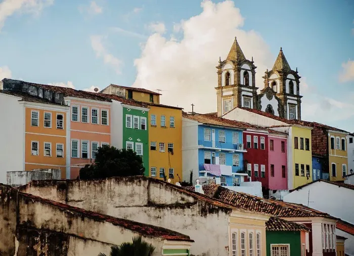 Framed Print : colorful houses in the old town of Salvador, Brazil, Bahia, South America Framed Print : colorful houses in the old town of Salvador, Brazil, Bahia, South America