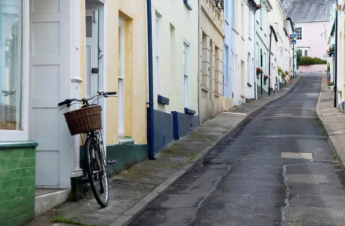 Framed Print : Colorful houses and street; Appledore, Devon, UK