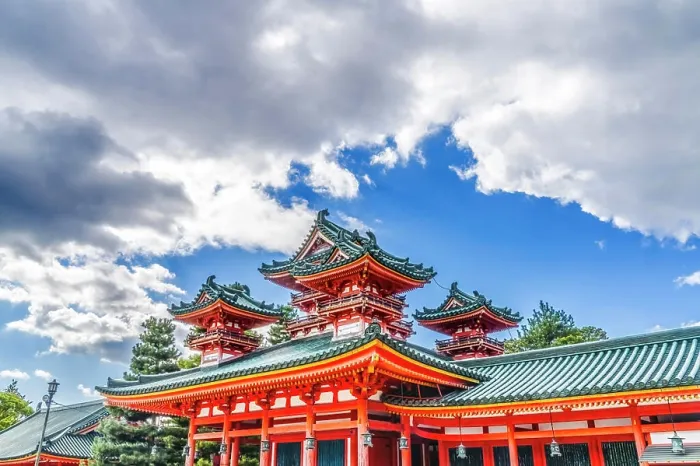 Framed Print : Colorful large red Soryu-ro Blue Dragon Tower