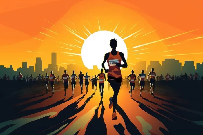 Framed Print : Colorful Running marathon poster, people run, colorful poster. illustration Framed Print : Colorful Running marathon poster, people run, colorful poster. illustration