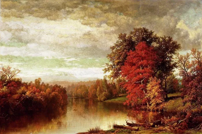 Framed Print : Colors of Fall. William Mason Brown (1828-1898). Oil on canvas. 59 x 87cm Framed Print : Colors of Fall. William Mason Brown (1828-1898). Oil on canvas. 59 x 87cm