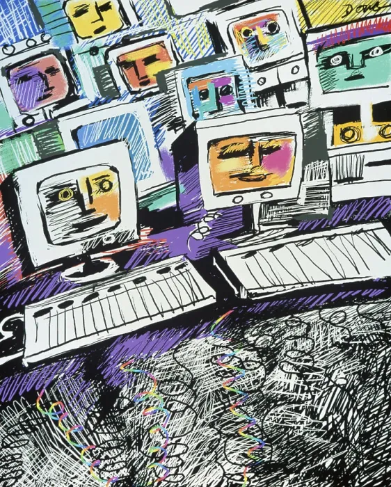 Framed Print : Compatible 1995 Diana Ong (b.1940 Chinese-American) Computer Graphics