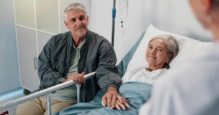 Framed Print : Consultation, doctor and senior couple in hospital Framed Print : Consultation, doctor and senior couple in hospital