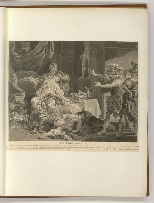 Framed Print : Copper engraving and etching by Pierre François Basan depicting Cleopatra Framed Print : Copper engraving and etching by Pierre François Basan depicting Cleopatra