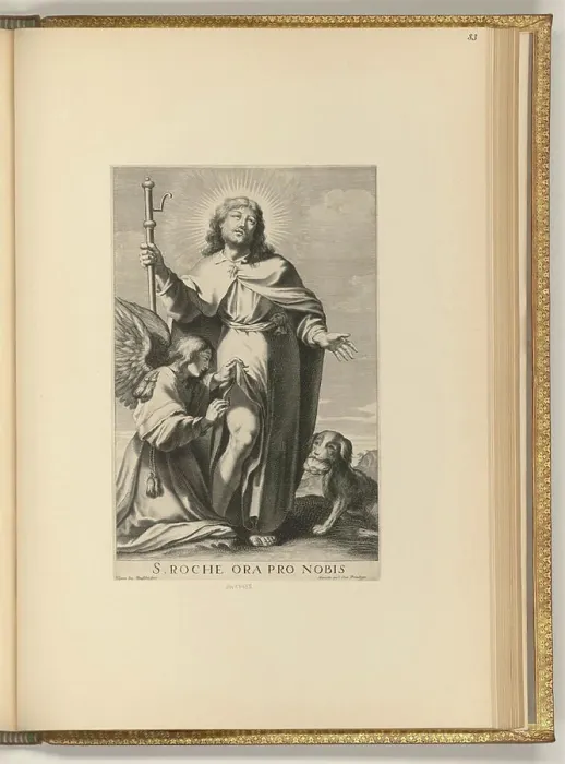 Framed Print : Copper engraving by Gilles Rousselet created between 1620 and 1686 depicting Saint Roch Framed Print : Copper engraving by Gilles Rousselet created between 1620 and 1686 depicting Saint Roch
