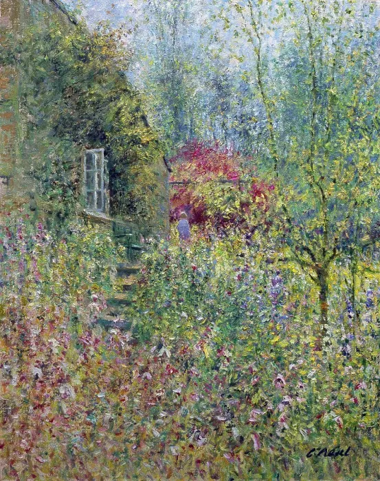 Framed Print : Cottage Garden, Partridge Lane, Rendcomb, Gloucestershire. Morning, June. Charles Neal (b.1951 British) Oil On Canvas Framed Print : Cottage Garden, Partridge Lane, Rendcomb, Gloucestershire. Morning, June. Charles Neal (b.1951 British) Oil On Canvas