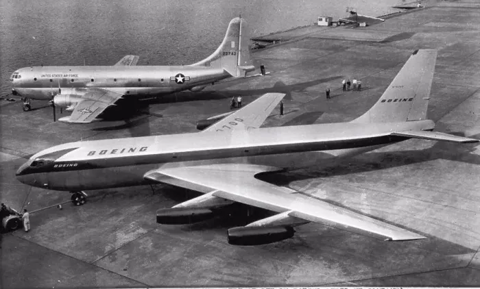 Framed Print : A Couple of Big Birds -- The new Boeing prototype Stratotanker Framed Print : A Couple of Big Birds -- The new Boeing prototype Stratotanker