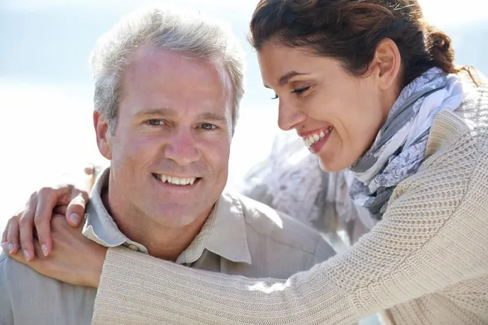 Framed Print : Couple, face and smile outdoor with hug for romance Framed Print : Couple, face and smile outdoor with hug for romance