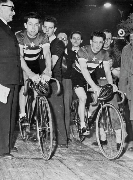 Framed Print : Crack Australian cycling pair, Alf Strom (left) and Roger Arnold Framed Print : Crack Australian cycling pair, Alf Strom (left) and Roger Arnold