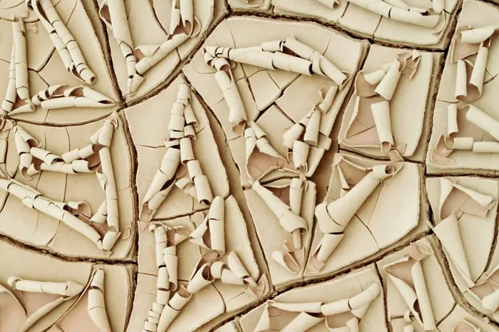 Framed Print : Cracked dried mud
