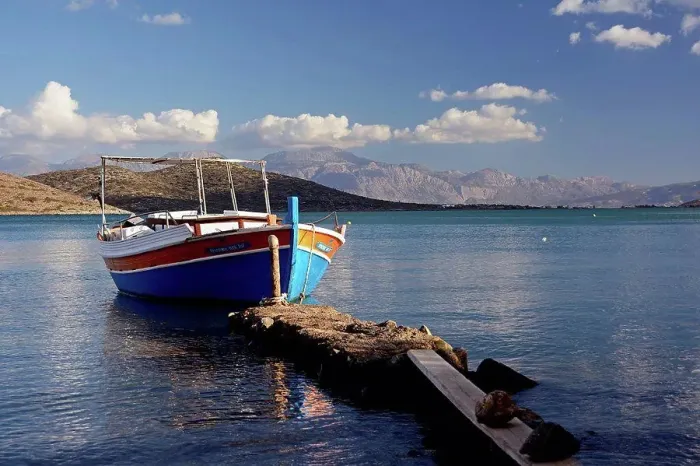 Framed Print : Crete, Elounda, coastal landscape