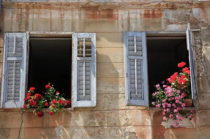 Framed Print : Croatia, Istria, Rovinj, Typical windows Framed Print : Croatia, Istria, Rovinj, Typical windows