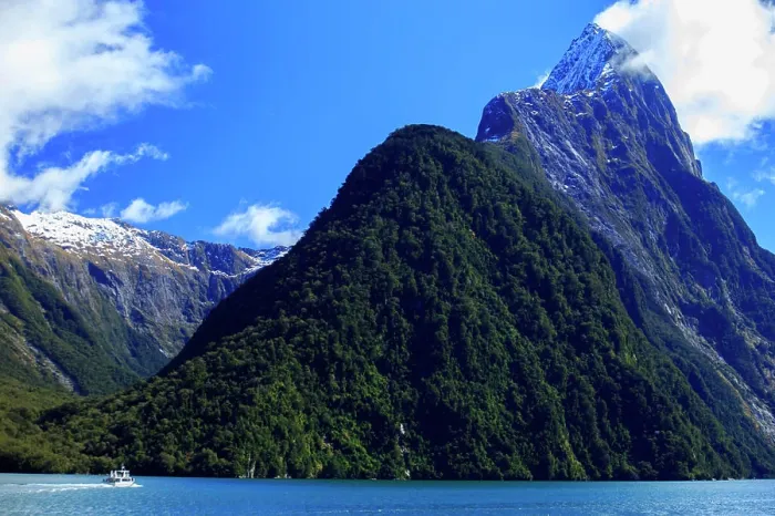 Framed Print : A cruise ship on the waters of Milford Sound in the South Island of New Zealand Framed Print : A cruise ship on the waters of Milford Sound in the South Island of New Zealand