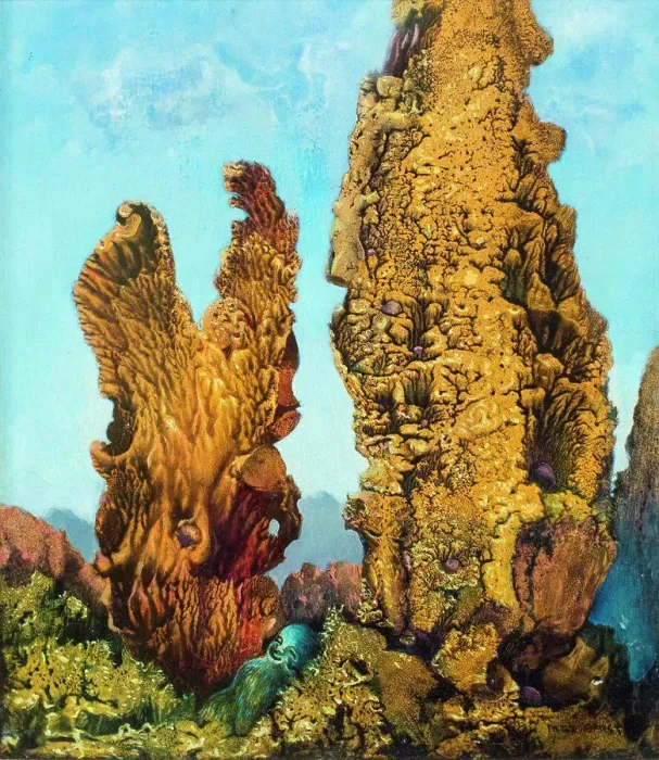 Framed Print : Cypresses. (Max Ernst; Bruhl 1891-1976 Paris; one 1939; Oil on wood)