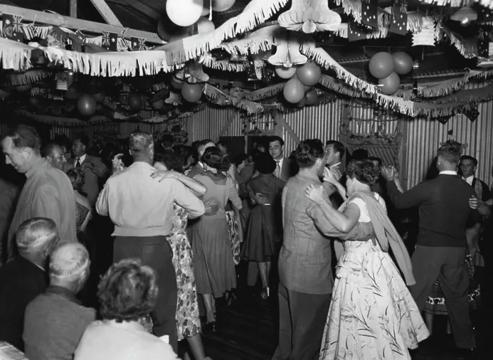 Framed Print : The dance which followed the stud cattle sales